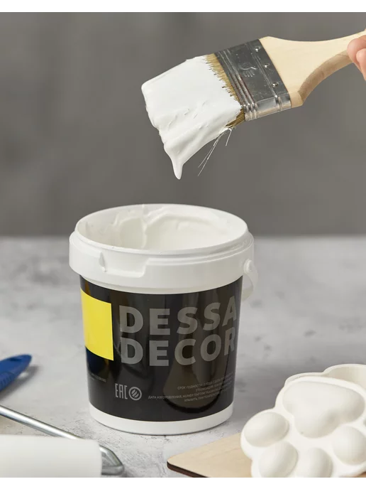 DESSA DECOR Акриловая краска матовая для дерева белая без запаха 750 г, 750 г, фото 6