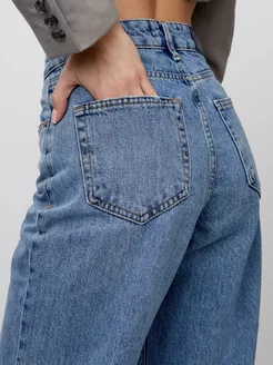 Джинсы широкие с высокой посадкой QJeans 211895868 купить за 1 968 ₽ в интернет-магазине Wildberries