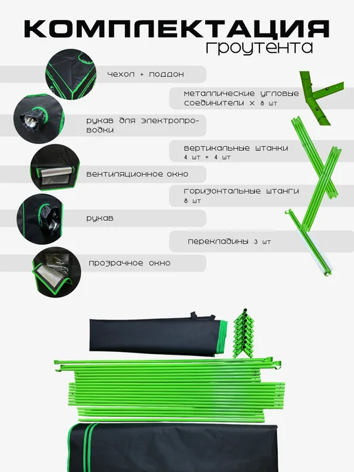 Oxford Гроубокс Growbox (гроутент) 90*50*160 см, вариант, фото 7