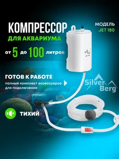 Компрессор для аквариума бесшумный, до 100 литров Silver Berg 211910919 купить за 324 ₽ в интернет-магазине Wildberries