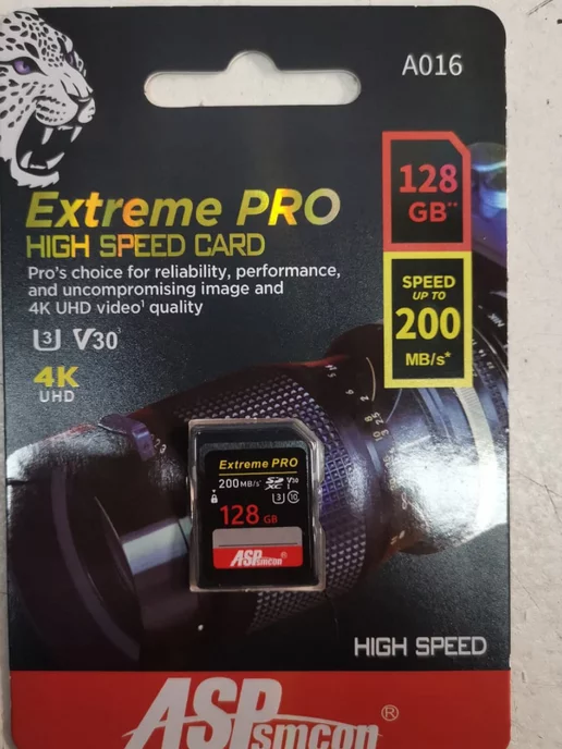 ASPsmcon 128 GB Карта памяти для фотоаппаратов 128GB Extreme Pro