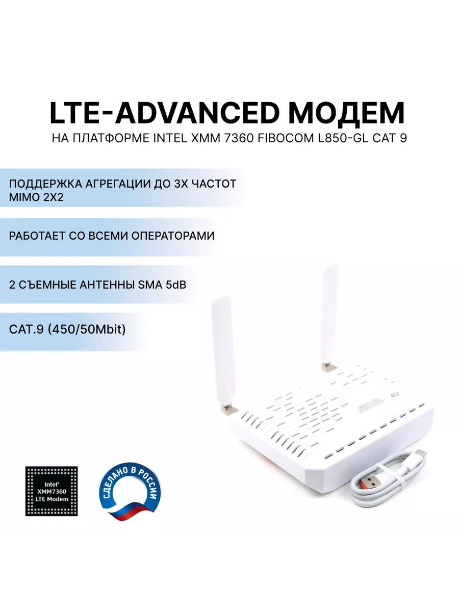 Модем 3G 4G LTE с агрегацией на модуле Fibocom L850-GL Cat 9 212027120  купить за 3 393 ₽ в интернет-магазине Wildberries