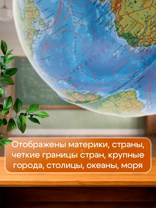 Глобус физический для школы с подсветкой 21 см, вариант, фото 4