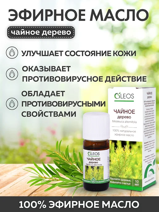 Oleos Эфирное масло Чайное дерево 10 мл, 2x10, фото 2