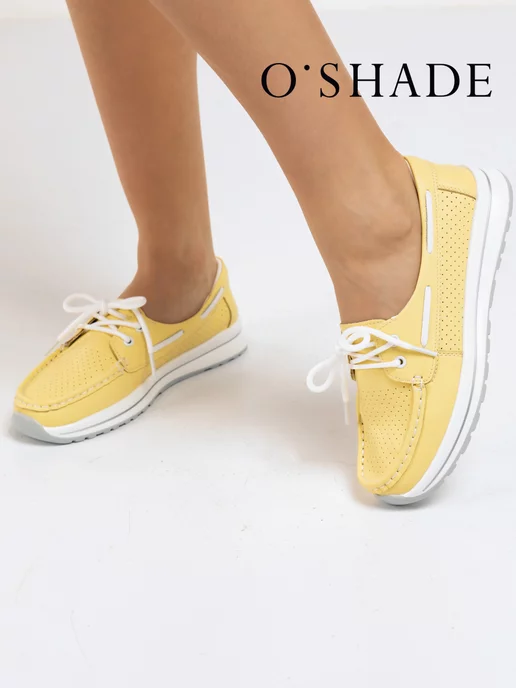 O`SHADE Мокасины женские летние, желтый, фото 2