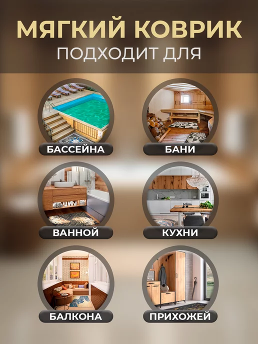 Roomis Коврик для ванной и туалета 40х60 см, 80x120 см, фото 2