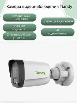 IP камера видеонаблюдения для улицы с микрофоном 2 МП Tiandy 212047341 купить за 1 626 ₽ в интернет-магазине Wildberries