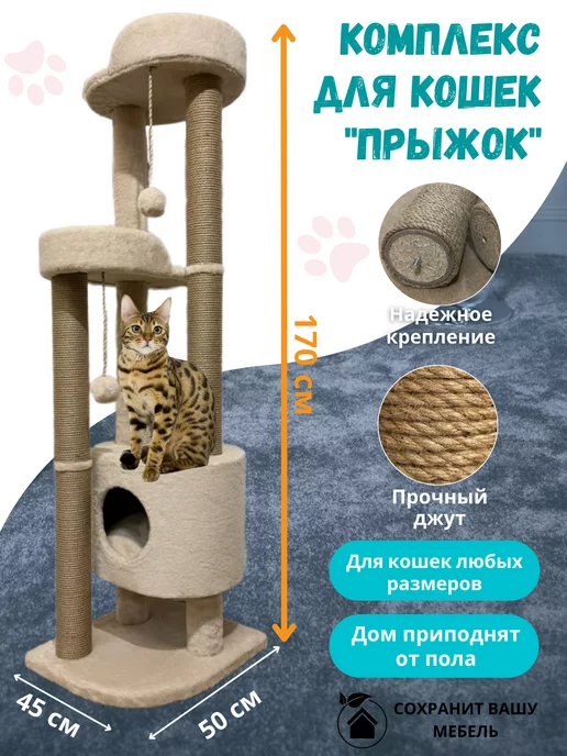 Выбрать готовые настенные комплексы для кошек от компании Мы Бобры