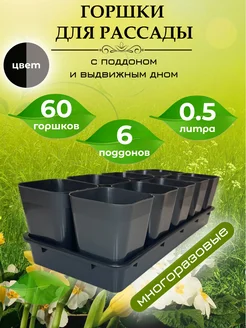Горшки для рассады с поддоном 212298101 купить за 1 646 ₽ в интернет-магазине Wildberries