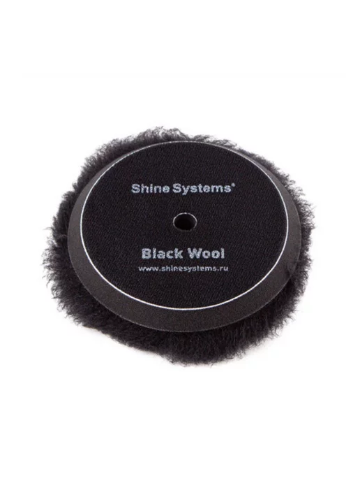 Shine Systems Black Wool Полировальный круг из черного меха 125мм, черный, фото 2