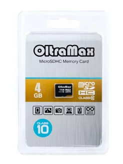Карта памяти MicroSD 4GB Class 10 без адаптера OltraMax 212361283 купить за 361 ₽ в интернет-магазине Wildberries
