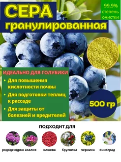 Сера гранулированная удобрение для голубики и растений GrinAgro 212393887 купить за 202 ₽ в интернет-магазине Wildberries