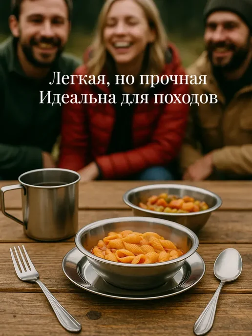 НаТропе Походный набор туристической посуды, 5 предметов, 1 персона, серый, 5 шт, фото 3