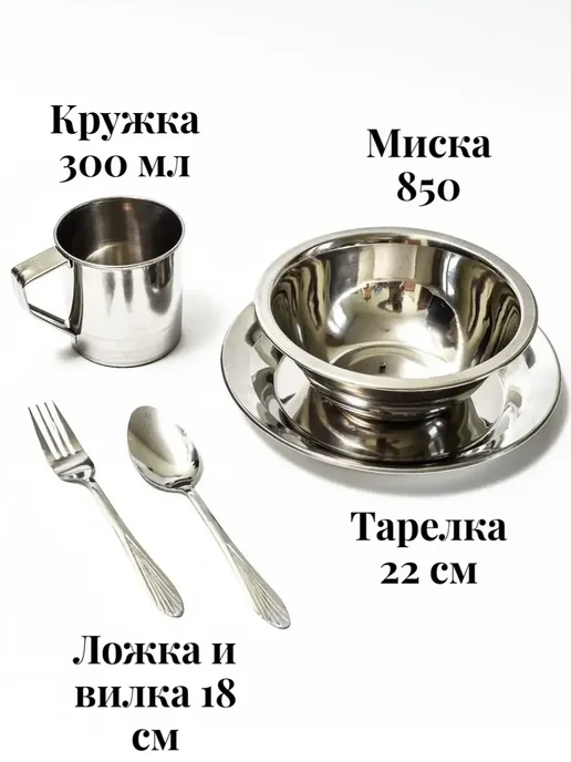 НаТропе Походный набор туристической посуды, 5 предметов, 1 персона, серый, 10 шт, фото 2