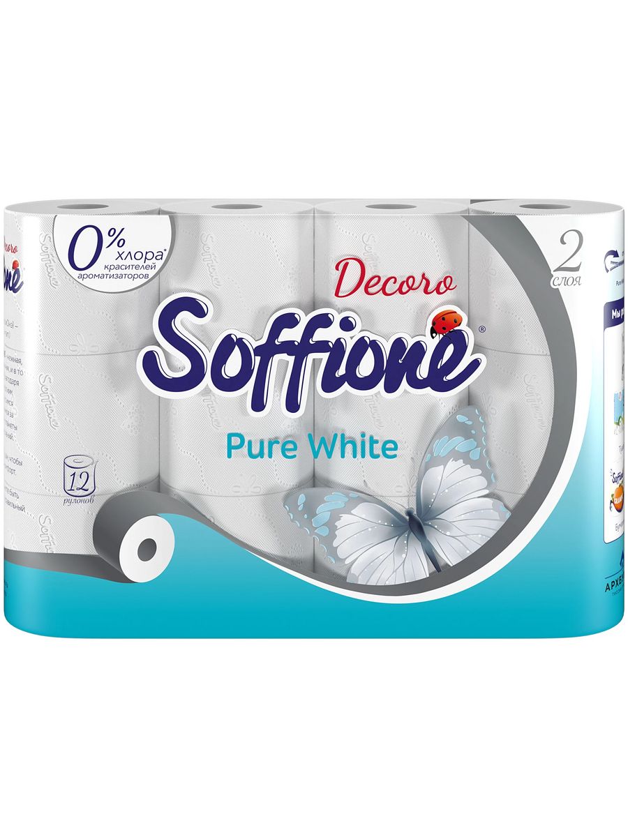 Туалетная бумага soffione Pure White. Туалетная бумага soffione Decoro 2сл 12рул.. Туалетная бумага soffione Pure White 12 шт. Туалетная бумага Соффионе смарт белая 3х слойная 8шт.