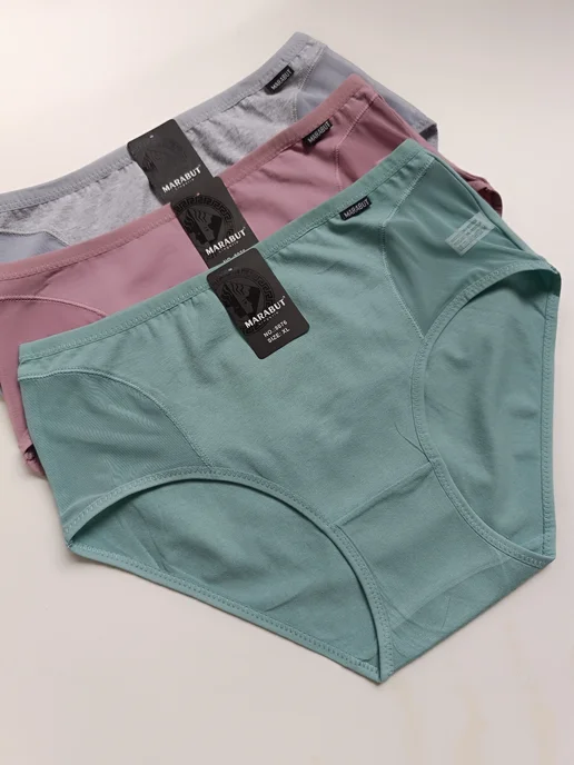 MARABUT Lingerie Трусишки высокие хлопок, серый, фото 7