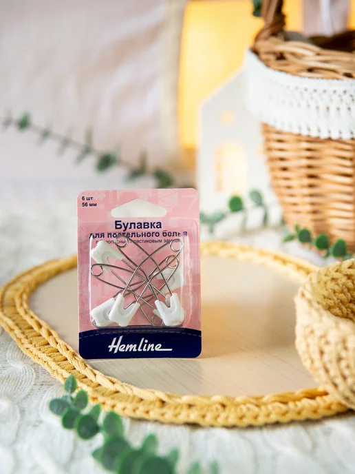 HEMLINE 413 Булавки для постельного белья с пластиковым замком, белый, фото 2