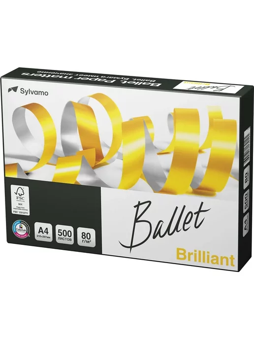 Бумага Ballet Brilliant A4, 80 г/м², 500 листов, 1 пачка, фото 2
