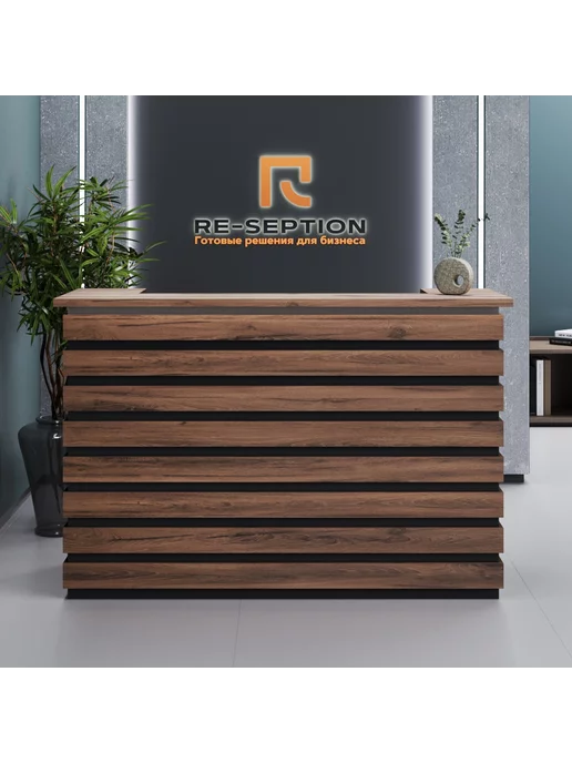 Re-seption Стойка ресепшн Горизонт 150х120х60 подсветка, 150x120x60, фото 3