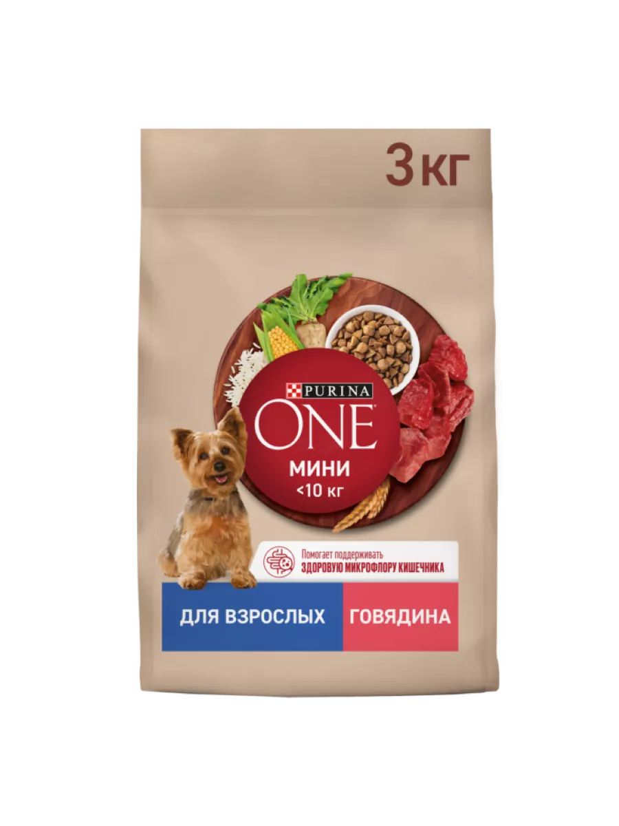 Сухой корм для собак с говядиной и рисом, 3 кг