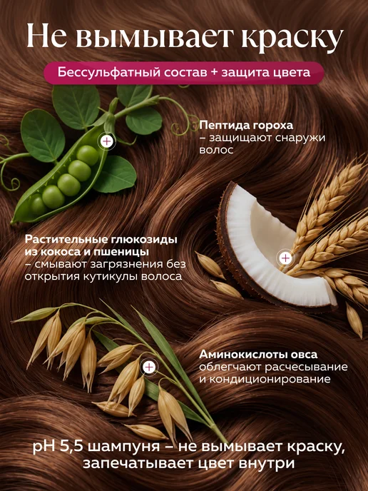 mi&ko Бессульфатный шампунь термозащита и защита цвета для окрашен…, 200 мл, фото 4