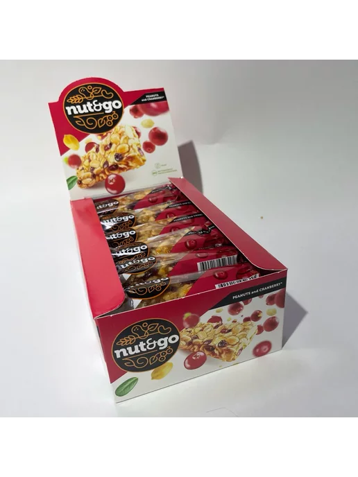 KDV Батончики злаковые с арахисом и клюквой Nut and Go 18шт, 18 шт, фото 2
