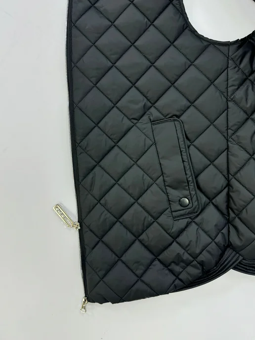 BLOOM Fashion Жилет утепленный стеганый большие размеры, черный, фото 6