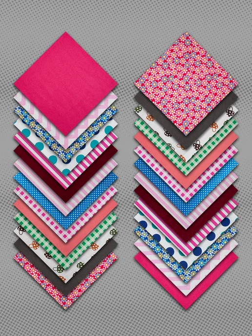 Из Копаневки Ткань для пэчворка набор ассорти 25х25 см, 28 шт, 25x25 см, 28 шт, фото 3