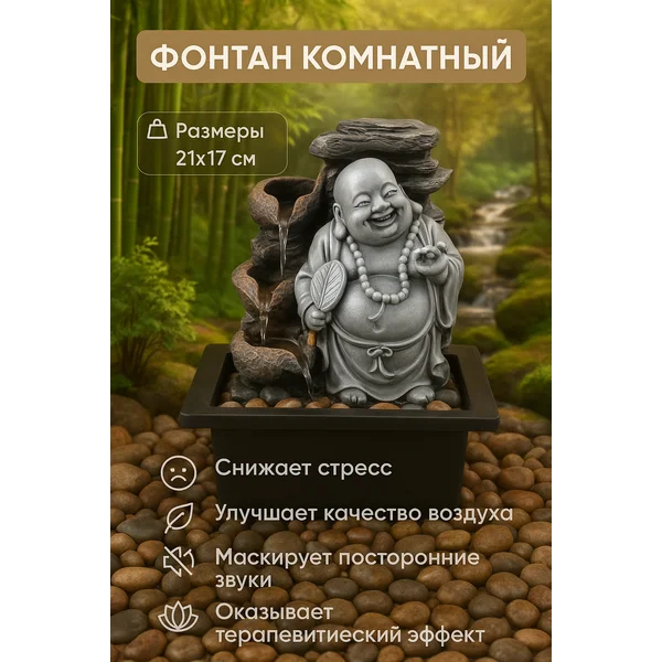 Настольный фонтан Хотей с опахалом 21х17,5х25 см