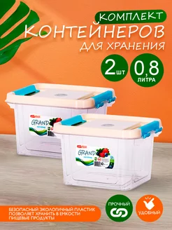 Контейнер для хранения пластиковый с крышкой 0,8 л 2шт elfplast 212764896 купить за 284 ₽ в интернет-магазине Wildberries