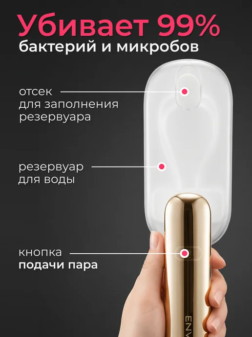 Envitec Отпариватель ручной 2в1, белый, фото 5