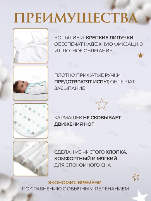 Пеленка кокон на липучке и молнии, вариант, фото 4