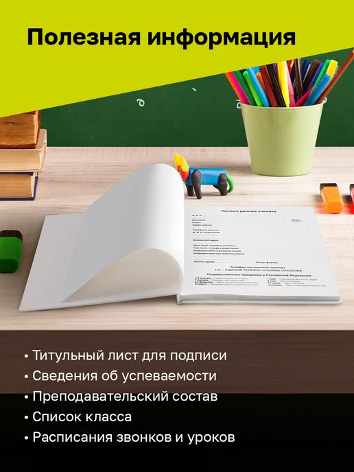 BG Дневник школьный плотный 1 - 11 класс, вариант, фото 4