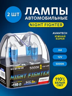 Автолампы H4 12V 60/55W 5000K NIGHT FIGHTER (2 шт) AVANTECH 212813350 купить за 981 ₽ в интернет-магазине Wildberries