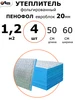 1,2 м2 евроблок 20 мм утеплитель для стен фольгированный Пенофол 212884717 купить за 1 368 ₽ в интернет‑магазине Wildberries
