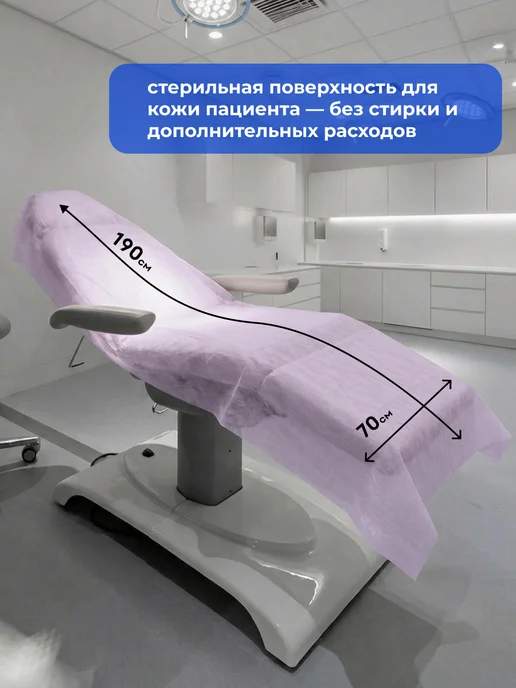 Beajoy Простыни одноразовые 70х190 см в рулоне СММС 100 шт, 70x190 см, 100 шт, фото 3