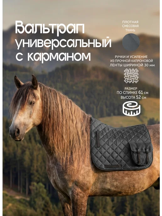 REITER Вальтрап для лошади с карманом, черный