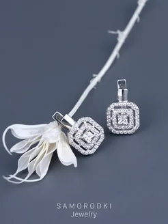 Серебряные серьги с фианитами SamoroDki Jewelry 212949104 купить за 2 267 ₽ в интернет-магазине Wildberries