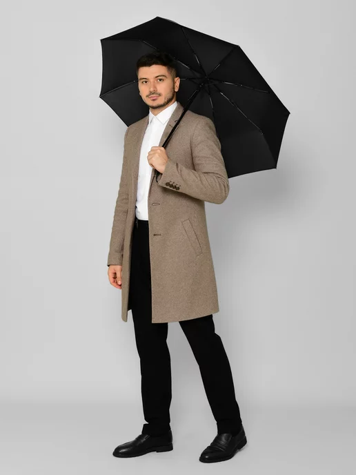 City Umbrella Зонт черный автомат антиветер, черный, фото 2