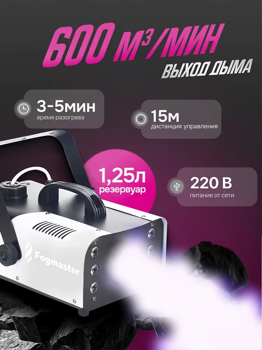 Икстелл Дым машина Fogmaster F-900LED, вариант, фото 4