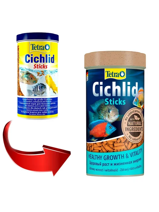 TETRA Корм для рыб аквариумных цихлид палочки Cichlid Sticks 250мл, 1 л, фото 2