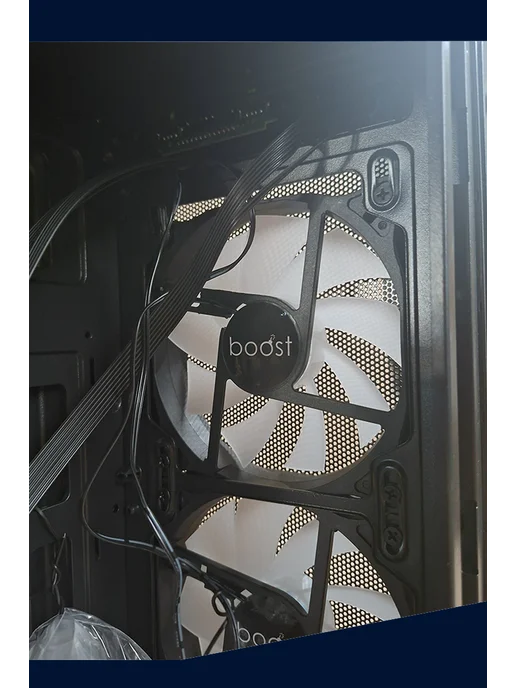 BomBoost Корпус для ПК micro ATX с 2 вентиляторами в комплекте, черный, фото 8