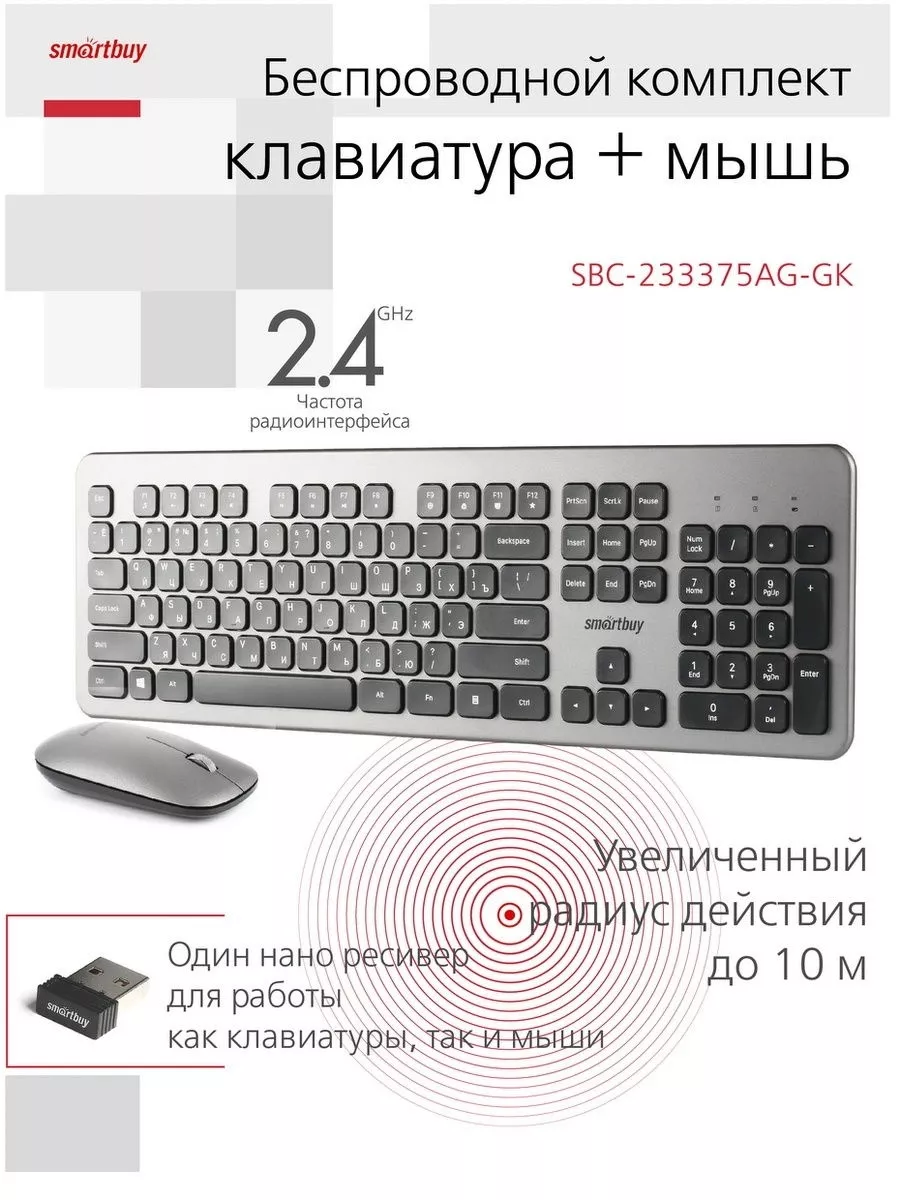 Клавиатура и мышь беспроводной набор, ножничный