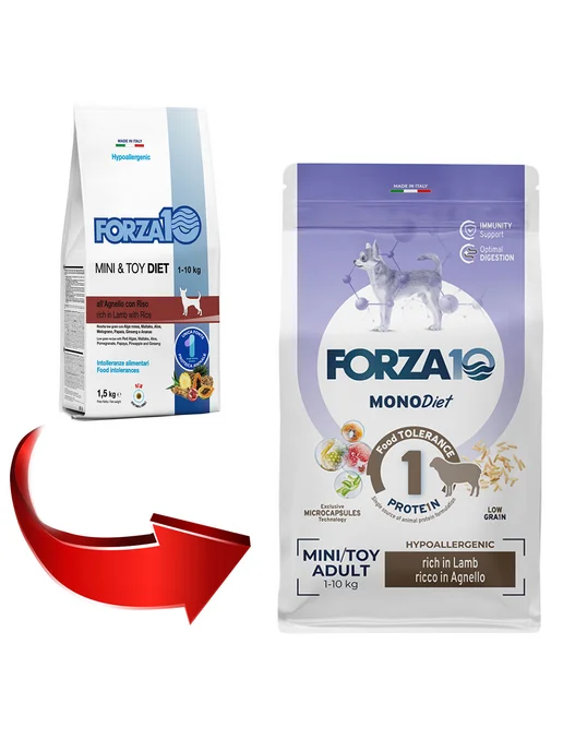 Сухой корм Forza10 Monodiet Low для собак, мелкие, ягненок, 1,5 кг, фото 2