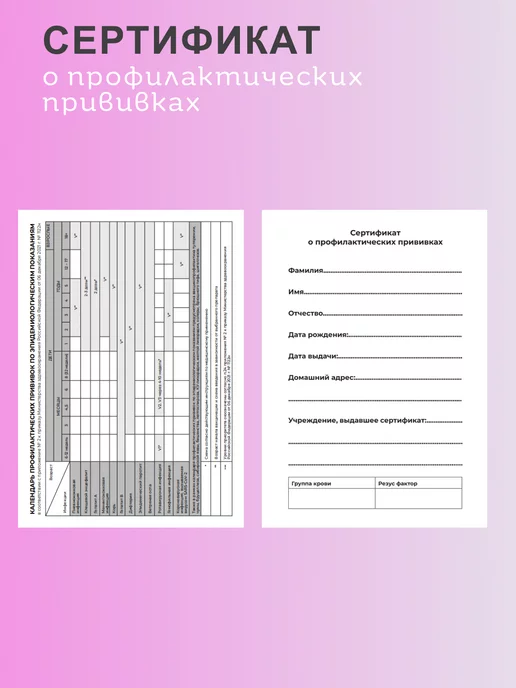 Studio Print Медицинская карта и сертификат для профилактических прививок, голубой, фото 4