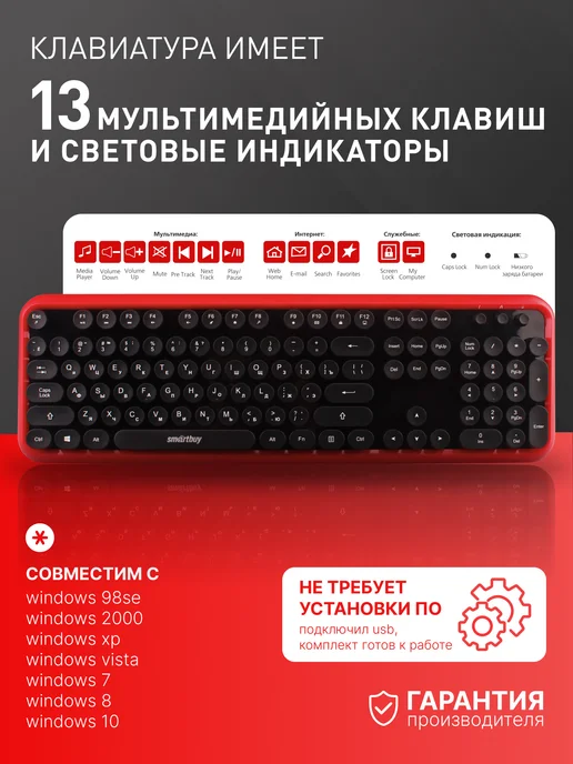 SmartBuy Клавиатура и мышь беспроводной набор, черный, фото 2