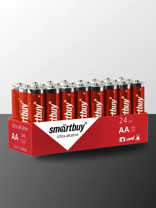 SmartBuy Батарейки пальчиковые АА LR6, алкалиновые, 24 шт, 24 шт, фото 6