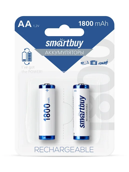 SmartBuy Аккумуляторные батарейки AA пальчиковые, 1800 мАч 2 ш, 1800 мАч, фото 8