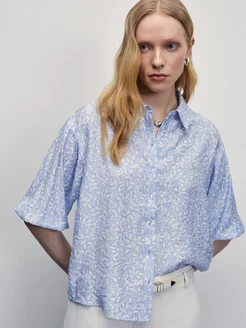 Блузка прозрачная с коротким рукавами на резинке ZARINA 213016120 купить за 1 244 ₽ в интернет-магазине Wildberries