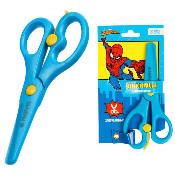 Ножницы детские 13 см пластиковые микс человек паук